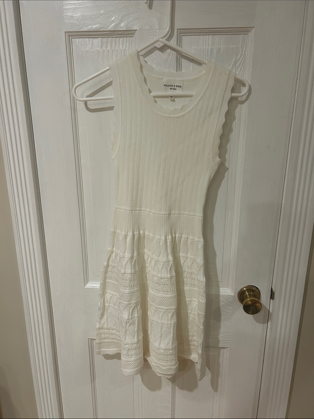 Willow & Wind Cream Sleeveless Knit Midi Dress